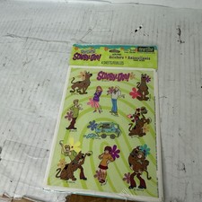 Vintage scooby doo and the gang green swirl Hallmark Stickers 4 sheet Pack New