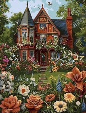 R225 - The House Painting By Numbers - Acrylic Paint On Canvas For Adults Teens
