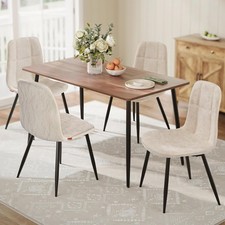 Dining Chairs Set of 4 Dining Room Chairs Metal Frame Adjustable Feet Easy to