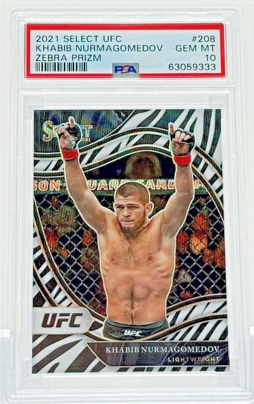 Khabib Nurmagomedov (2021) Panini Select UFC #208 - Zebra Prizm