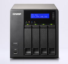 QNAP TS-421 4-Bay NAS 2GHz 1GB Dual Gigabit LCD USB 3.0 eSATA Diskless Tested