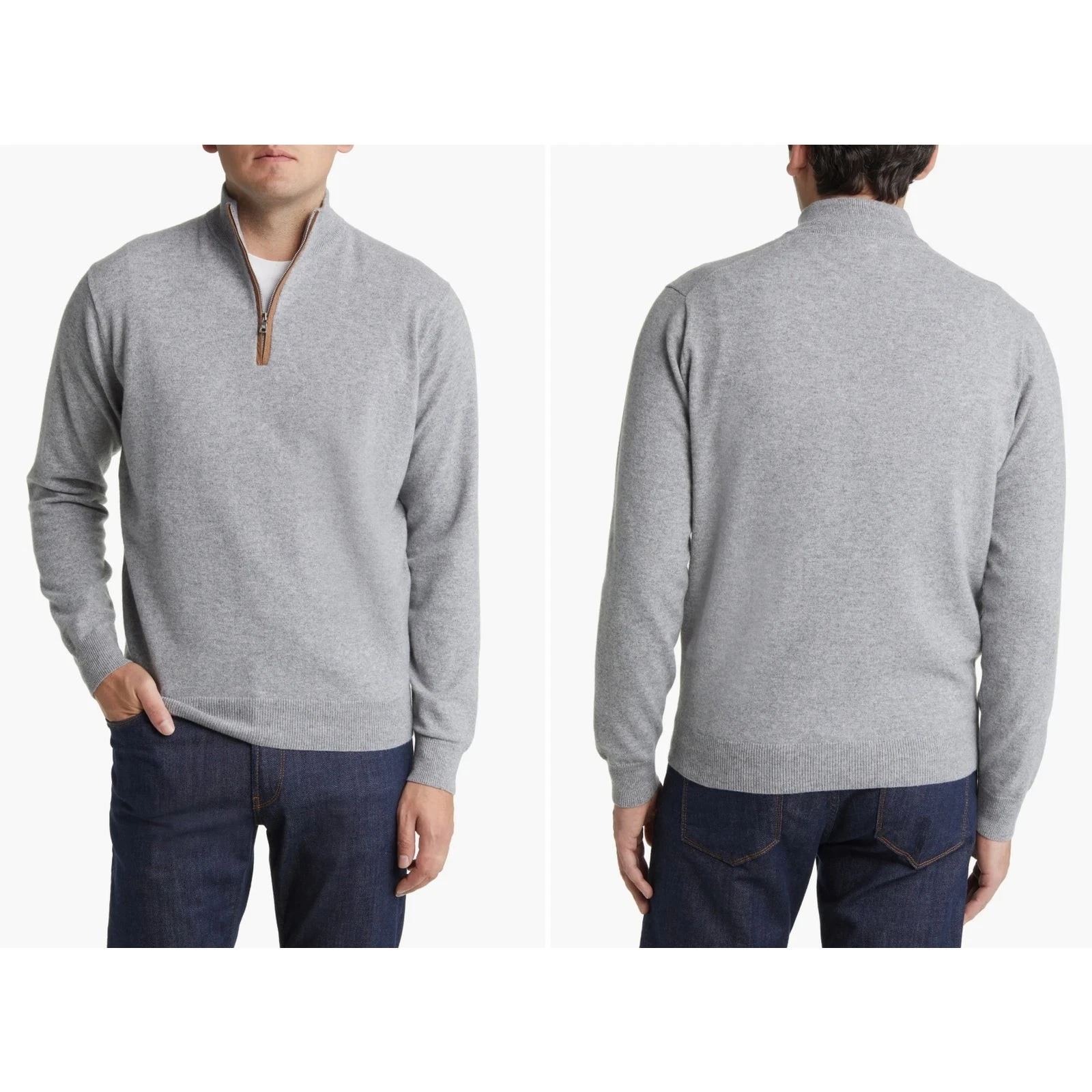 Peter Millar Men's Gray Quarter-Zip Sweater XL – NWT - product detail image 1