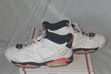 Air Jordan 6 Low Men's size 10, White/Infrared/Black 304401-123 Sneakers