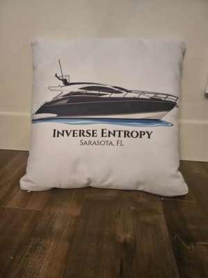 Inverse Entropy  Sarasoto Yacht Club White Toss Pillow