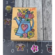 Rubber Stampede Bloomin' Watering Can A2141D Rubber Stamp Wood P114