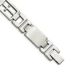Men's Stainless Steel 11mm Cross Link Bracelet, 8.5 Inch