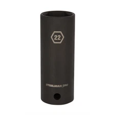 STEELMAN PRO 1/2 in. Drive x 22mm Deep Thin Wall 6-Point Impact Socket, 79407