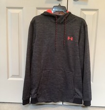 Under Armour Cold Gear Hoodie Sweatshirt Black And Gray Loose Fit Men s Large