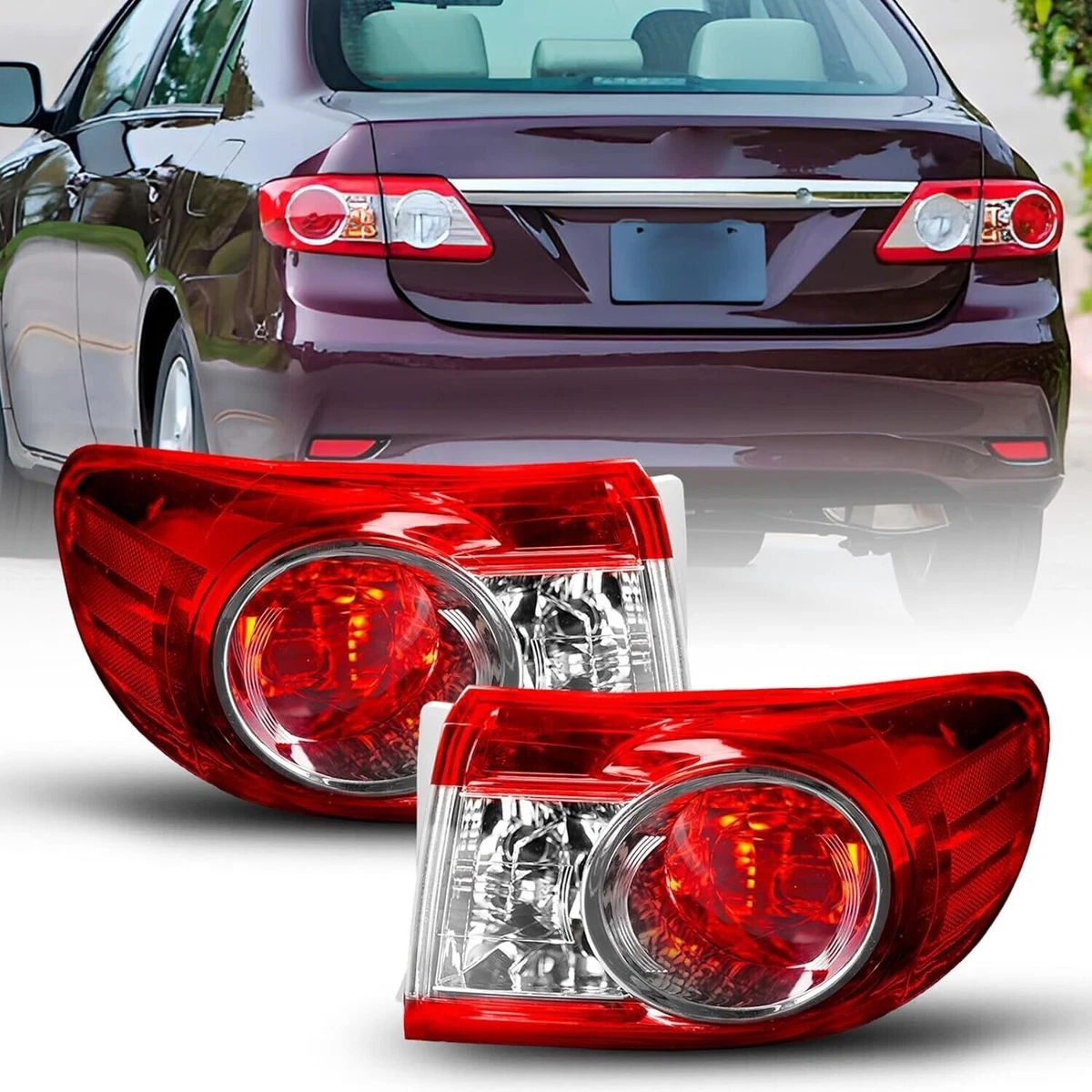 Luces Traseras Negras Para Toyota Corolla 1998-2002 - Juego 2 Piezas, Lente Claro, Halógenas