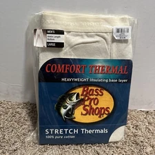 Bass Pro Thermal Pants Bottoms Only Base Layer Beige Natural Large