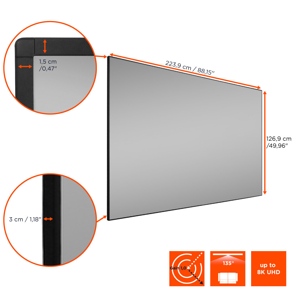 Thumbnail - Celexon Homecinema Ust Hochkontrast-rahmenleinwand Brightonyx, 100"