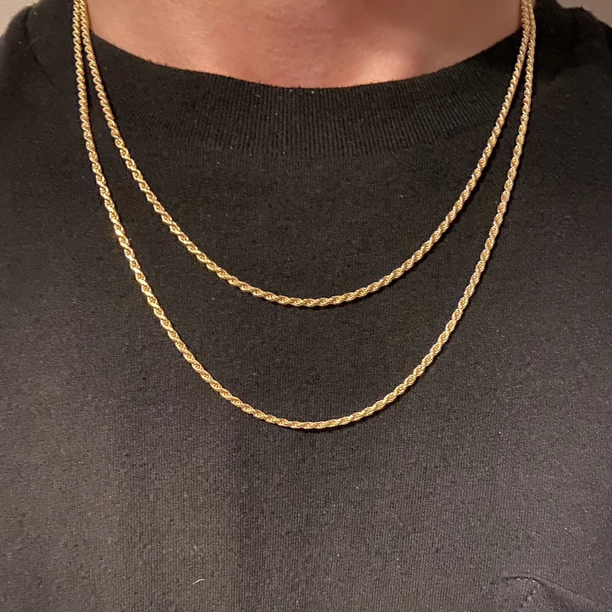 14k solid gold rope on sale chain 2mm
