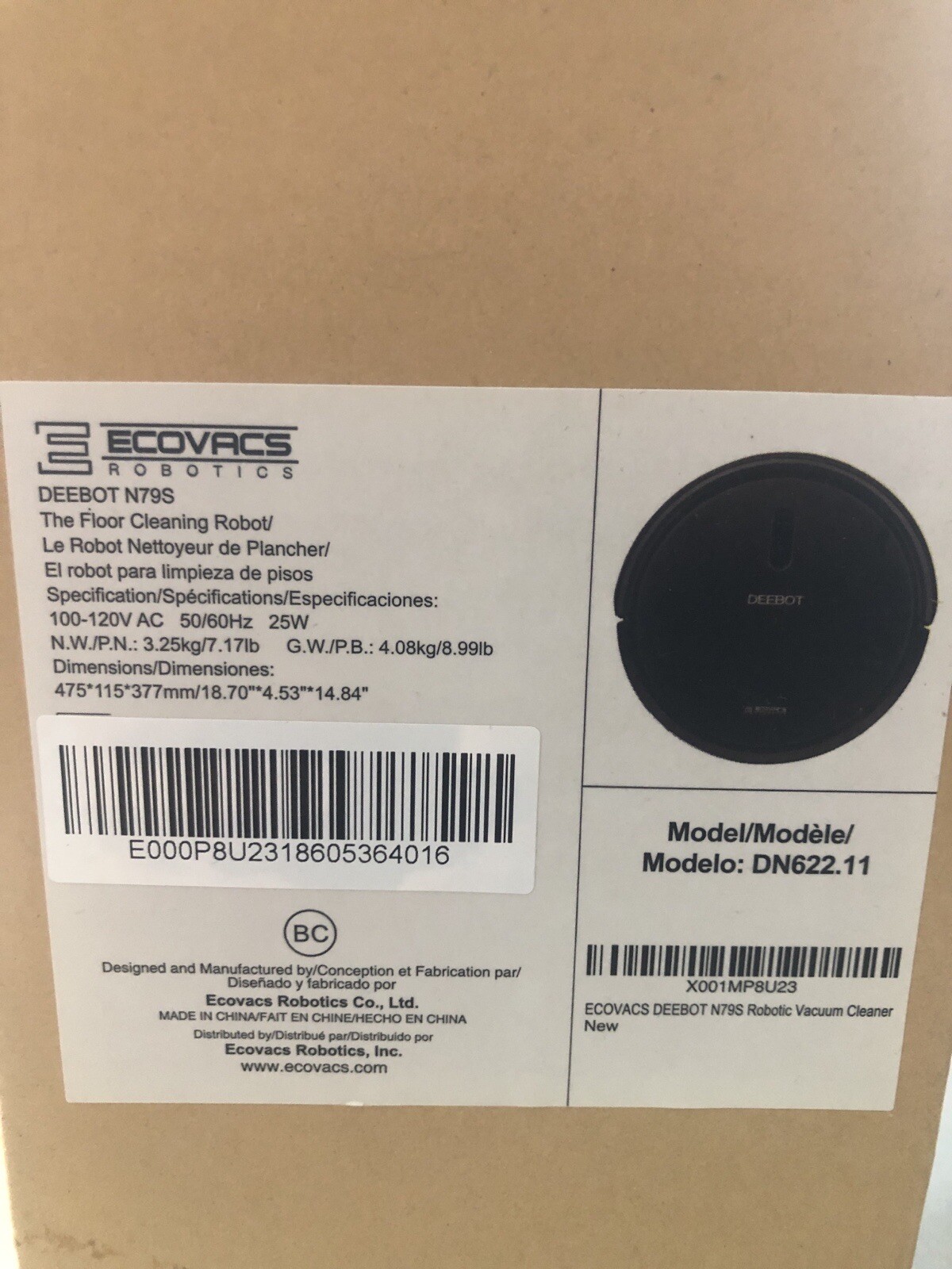 ECOVACS DEEBOT N79S Robot Vacuum Cleaner without Remote selling For