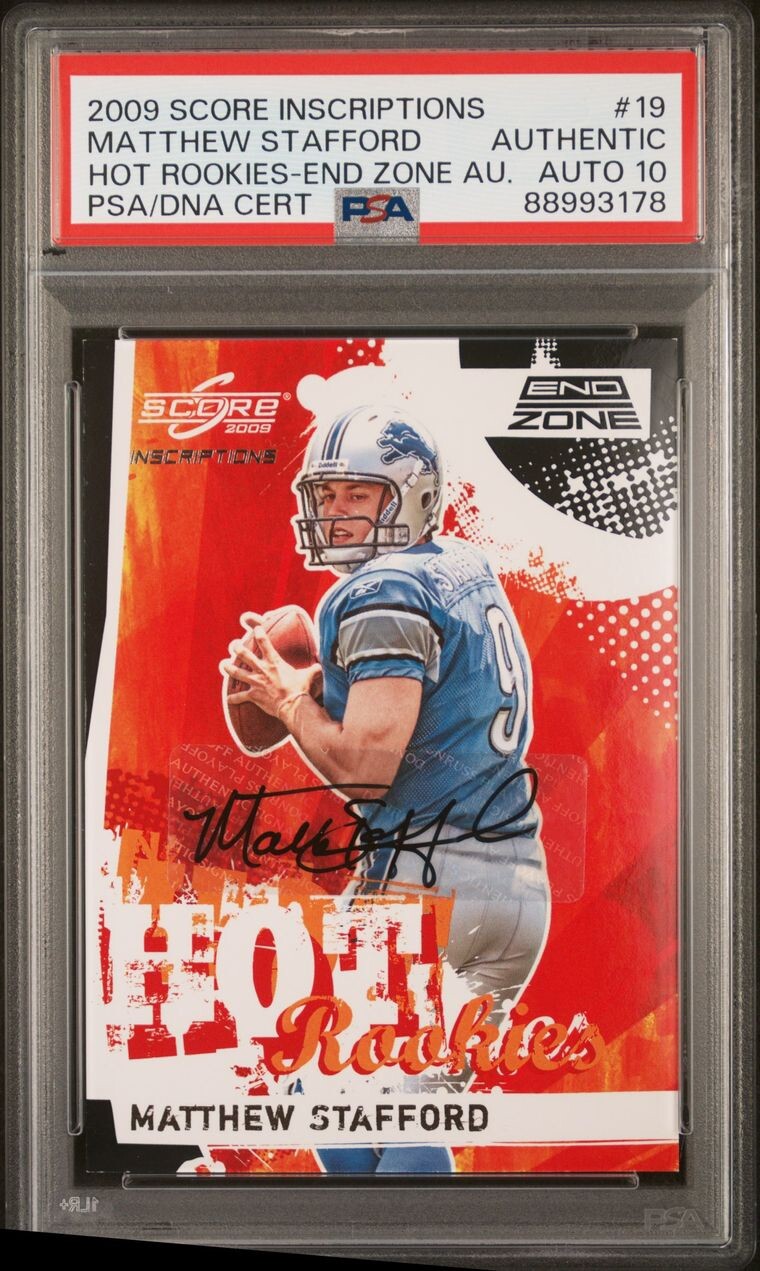 Matthew Stafford Score Inscriptions Hot Rookies #19 End Zone Autograph