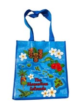 Hawaiian Island Map Eco Tote Shopping Bag Flowers Tiki Aloha Hawaii Farms Market