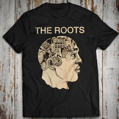 THE ROOTS Tシャツ Men's Cotton T-shirt Hiphop Tee Phrenology The Roots Live Black