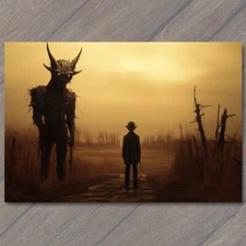 Art Print Vulnerable Child Devil Weird Creepy Vibe Cult Field Strange Unusual
