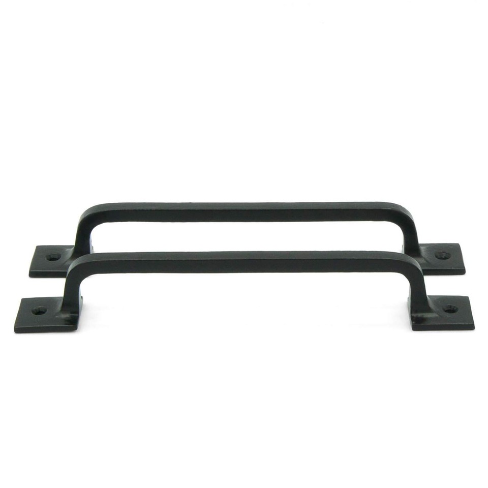 Black Cast Iron Pull Handles 9 inch Squared Base Set of 2 - Cabinet ...