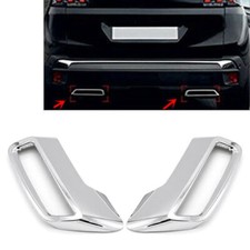 For Peugeot 3008 5008 16-19 Exhaust Muffler Pipe Tip Tailpipe Cover Trim Chrome