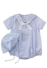 Petit Ami Boys Blue Romper and Hat Anchors Embroidered NWT NB, 3m, 6m, 9m
