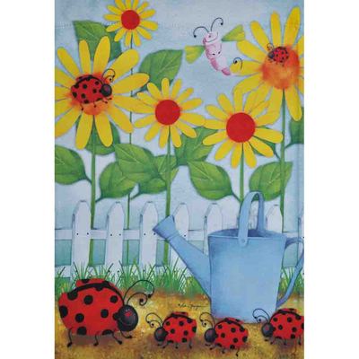 LADYBUG PARADE 12.5'' X 18'' GARDEN FLAG 27-2213-112 FLIP IT! RAIN OR SHINE SPRING