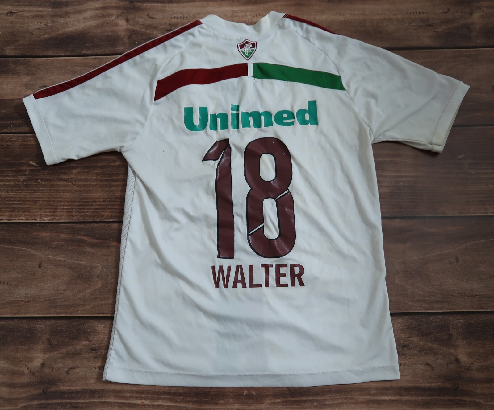 Vintage Soccer Jersey  Fluminense WALTER #18 Brasil Football, Men`s Size s/M