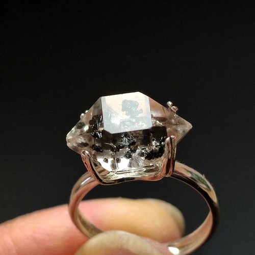 17ct Top Quality Herkimer Diamond Quartz Crystal Love rings Couple rings Gift 30 - Picture 5 of 12