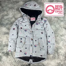 Devil Nut Under Red Flags Women’s Space Stars Down Fill Puffer Coat Hood Jacket