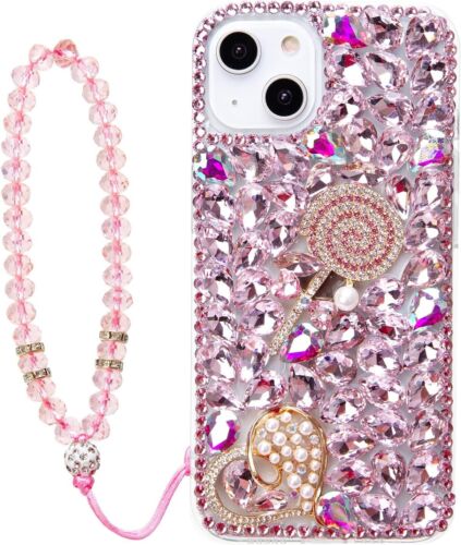 For T-Mobile REVVL 6 Pro Case Women Sparkly Diamonds Soft Phone Cover + Lanyard - Picture 18 of 42
