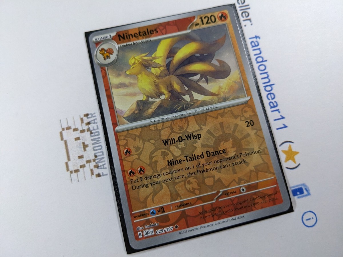 Ninetales REVERSE HOLO card 029/197 SV Obsidian Flames 2023