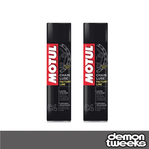2 x Motul C4 Factory Line Motorcycle Chain Lube, 400ml - Water & Rust Resistant