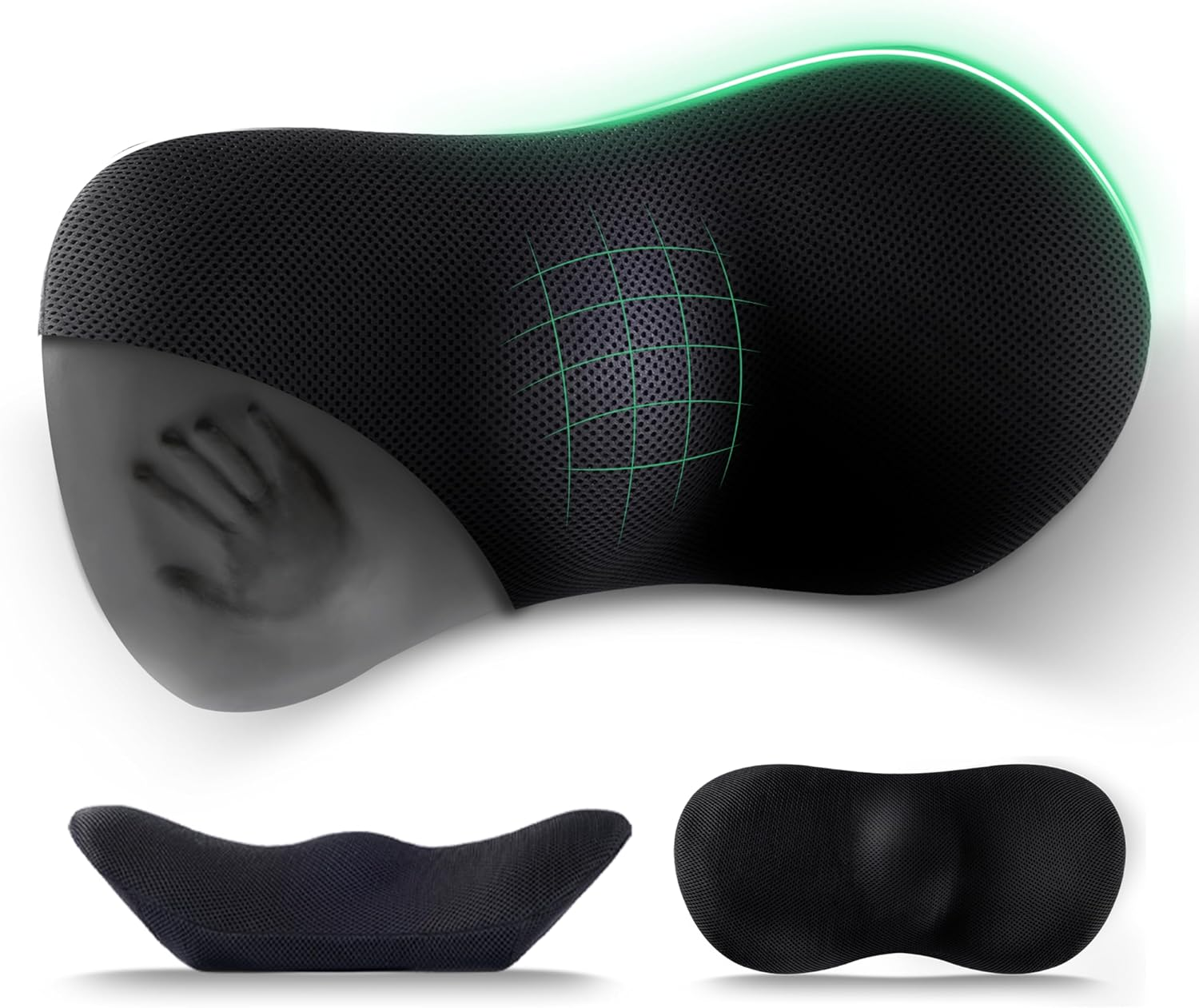 Lumbar Support Pillow for Office Chair, Charcoal Memory Foam Lumbar Pillow for C