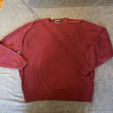Lyle  Scott 100 combed cotton crew neck maroon sweater mens L