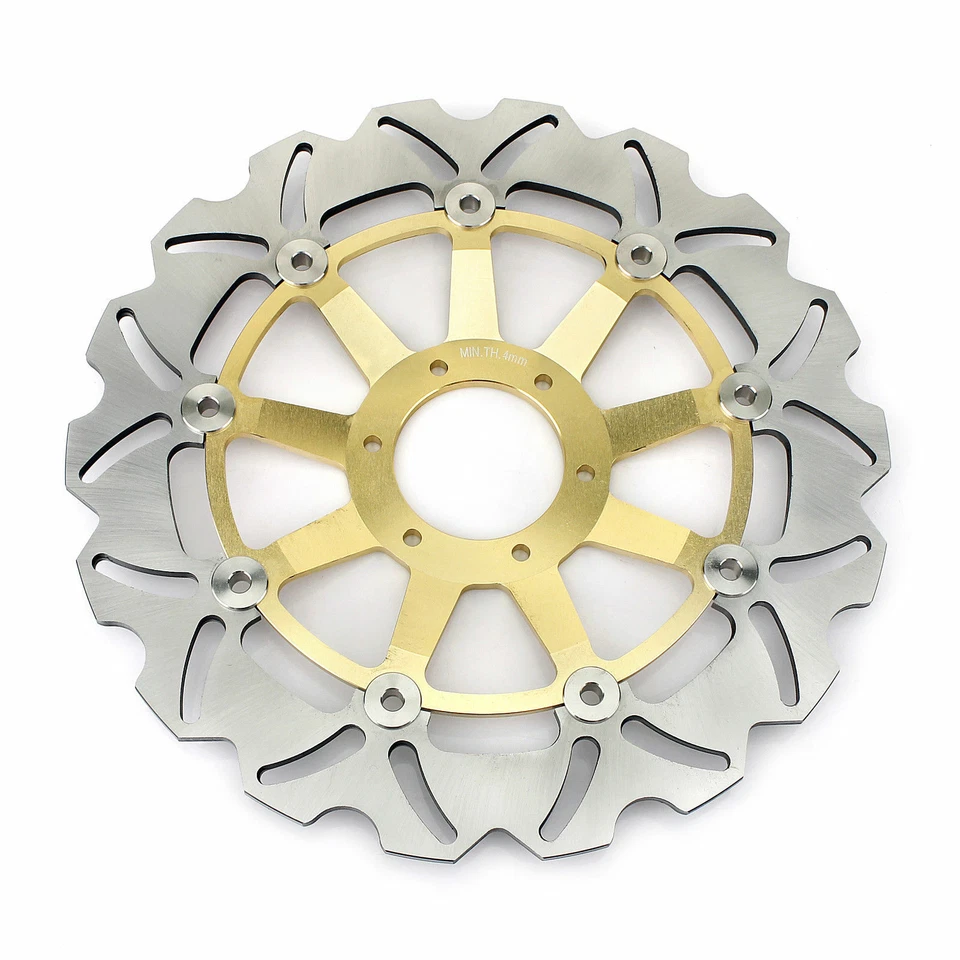 Rotores de disco de freio dianteiro para Honda Goldwing GL 1800 2001-2017 rotores de onda dourados - Imagem 3 de 4