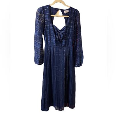 NSR METALLIC THREAD MIDI DRESS WOMENS SIZE SMALL