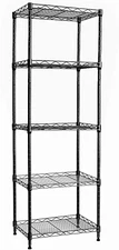 5-Wire Shelving Metal Storage Rack Adjustable Shelves,  16.6L X 11.8W X 53.5H)