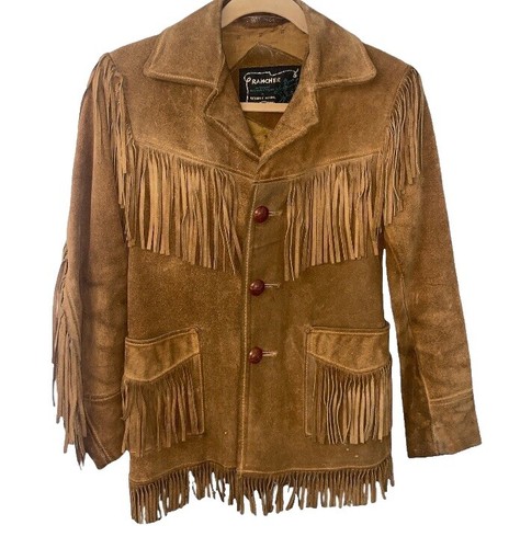 VTG Rancher by Schott Bros Western Fringe Jacket Men's 46 Brown