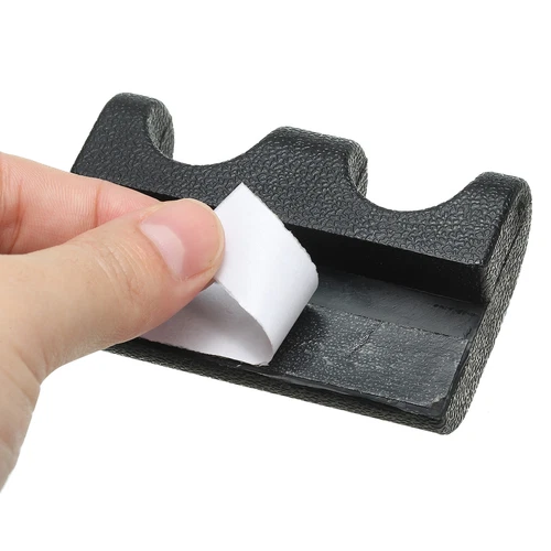 Soporte para tacos negro de 2 orificios, soporte para palo de piscina portátil de goma para billar EE. UU. - Imagen 5 de 6