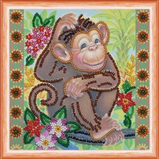 Bead Embroidery Kit "In Jungle" size 5.9"x5.9" / 15.0x15.0 cm