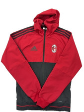 Adidas AC Milan Rot Schwarz Full Zip Trainingsjacke Kapuze S Herren Fußball