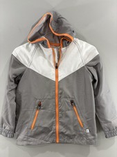 Tommy Bahama Active Boys M 7/8 Grey Lightweight Hooded Full Zip Jacket
