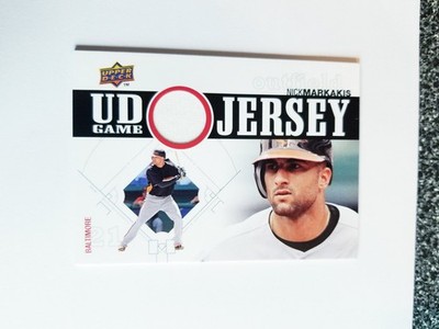 NICK MARKAKIS 2010 UPPER DECK UD GAME JERSEY GAME USED ORIOLES 