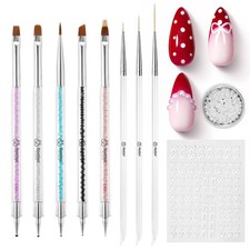 Beetles Nail Art Brushes 8pcs   Crystal Double-headed Brush