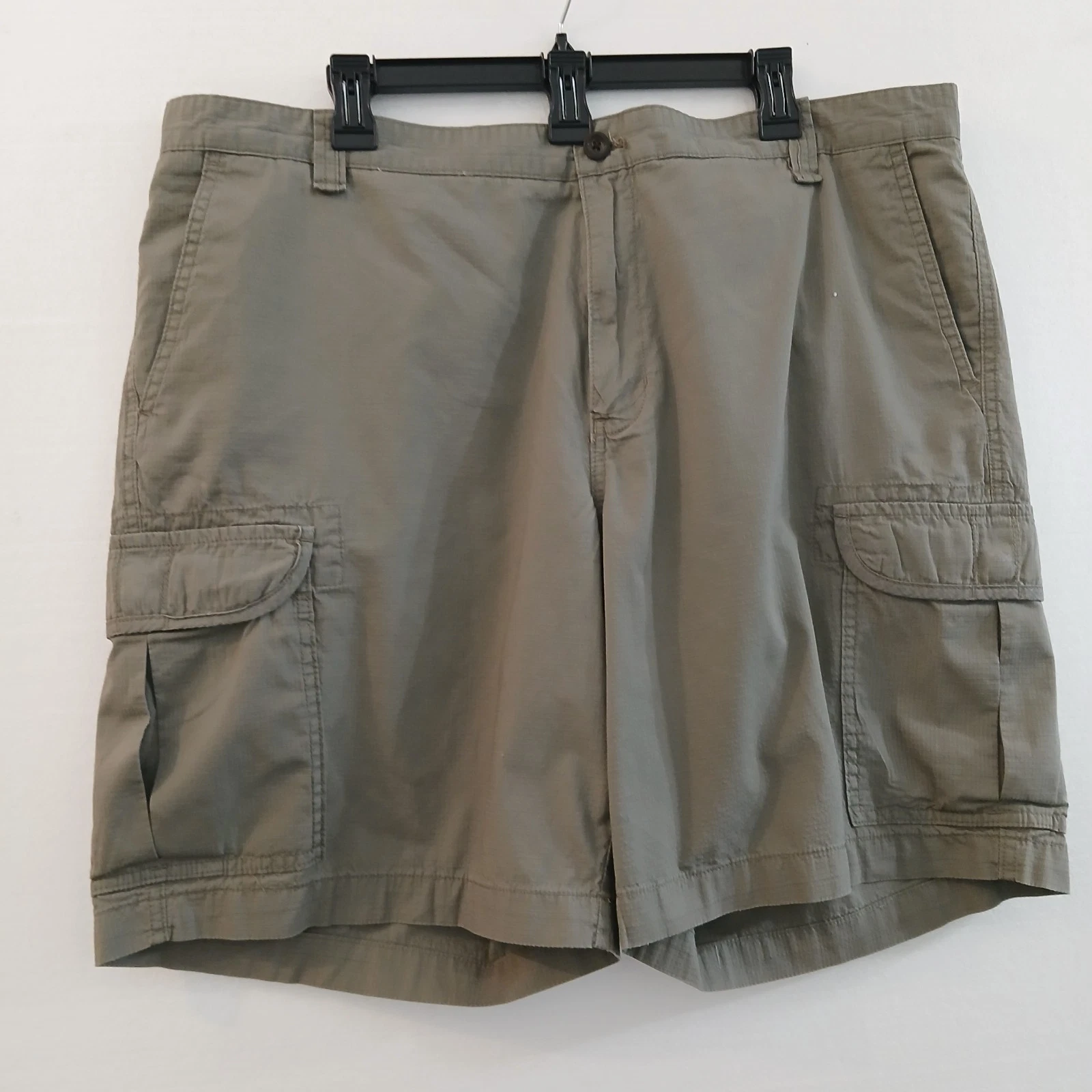 Chaps Mens Ripstop Cargo Shorts Olive Green Multi Pocket Utility Outdoors 42