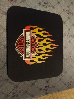 Harley Davidson Mouse Pad 2003 H-D Motorcycle Flames On Black 10 X 8.5 