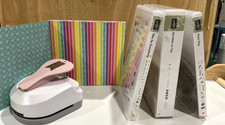 Lot Fiskars Paper Punch Card Stock Stampin Up Sets Happy Birthday Tag Banner