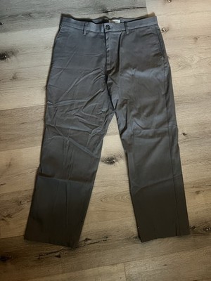 Dockers Classic Fit Casual Pants Gray Cotton Elastane Straight Leg 