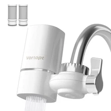 Vortopt Faucet Water Filter for Sink, Rapid Flow - 400 Gallons Faucet Mount W...