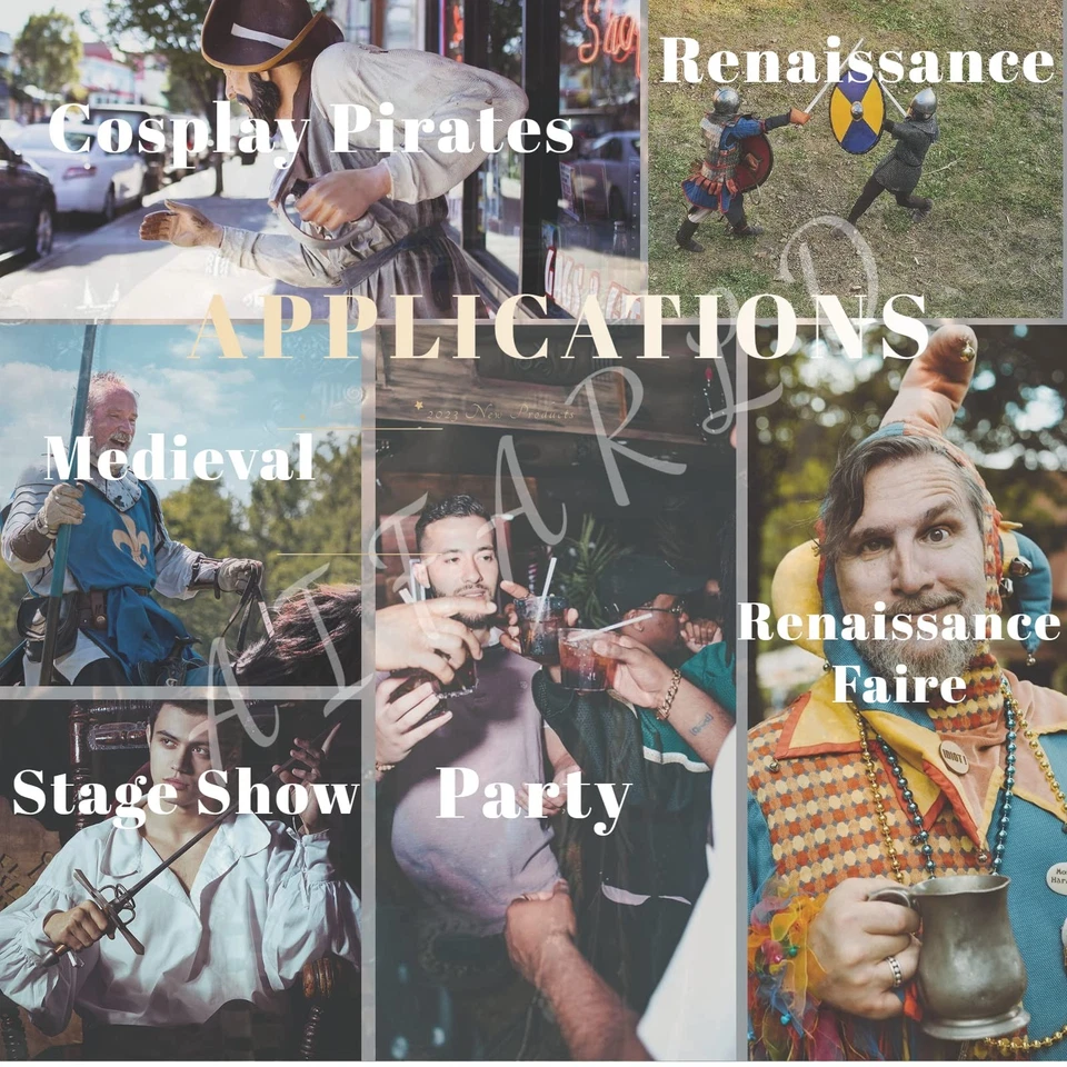 Camisas de manga larga para hombre estilo retro con cordones para hippie vikingo medieval hola... Foto 4 de 4