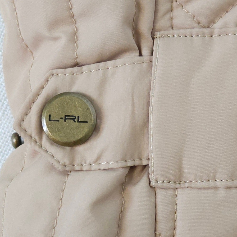 Lauren Ralph Lauren Reversible Quilted Vest Red Tan Womens S Equestrian Out